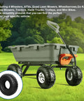 Garden cart featuring Set Of 2 4.10/3.50-4 Tire And Inner Tube For Wheelbarrows And Hand Trucks, ideal for rugged outdoor use