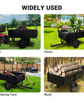 Heavy Duty Steel Dump Cart With 900 Lb Capacity, 15 Cu Ft Utility Trailer, removable sides hauling various materials