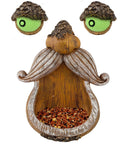 Tree Face Bird Feeder Outdoor Decor With Glow In The Dark Eyes Old Man Tree Hugger Sculpture Dope Yard Art Garden Ornament For Birds And Birdwatchers Perfect For Gardens And Lawns with seed tray and UV-protected polyresin material