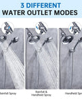 Solid Metal Shower Arm Diverter For Handheld And Fixed Shower Heads Universal Chrome Three Way Water Control Fitting