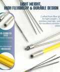 Details of Hawaiian Sling 7ft Beefy Fiberglass Pole Spear with stainless steel tips and yellow fiberglass pole for spearfishing
