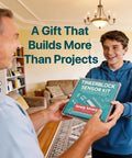 Teen receiving Tinkerblock Sensor Kit gift from adult in living room setting
