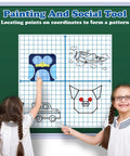 Girls using Magnetic XY Coordinate Dry Erase Grid For Classrooms 26 By 26 Inches Graph Board With Counters Magnetic Whiteboard