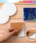 72 Pieces Sublimation Coaster Blanks With Cork Pads White Ceramic Tiles For Heat Transfer DIY Mug Mats Craft Supplies