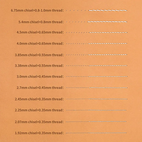 Leather Chisel And Pricking Iron Set Pro Grade Die Steel Puncher For French Style Stitching chisel sizes and thread guide