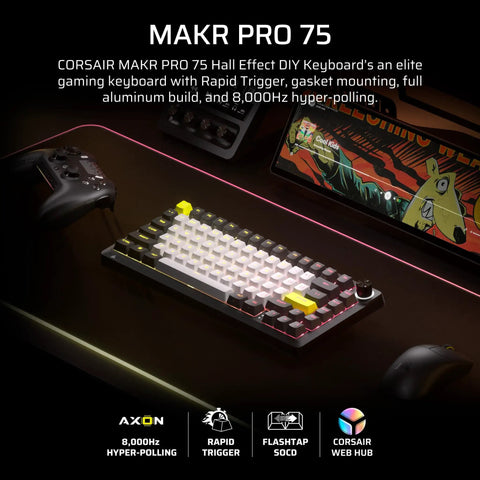 Next Level Magnetic Mechanical Gaming Keyboard Features An All Aluminum Frame And Compact 75 Layout With Butter Smooth Adjustable Switches And Killer Rgb Lights, showing a stylish aluminum body and customizable keys.