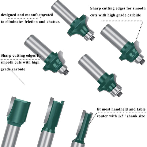 Router Bit Set Half Inch Shank 41 Piece Panel Ogee Door Rail Stile Cabinet Router Bits for woodworking sharp cutting edges view