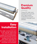 2 Pack Galvanized Steel Conveyor Rollers With Brackets, 22 Inch Roller Set showcasing premium quality and easy installation features.