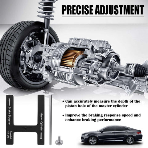 Magnetic Brake Booster Adjustment Tool With Master Cylinder For Precise Braking Distance Tuning shown installed.
