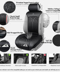 All Season Waterproof Nappa Leather Car Seat Protector with sideless design and storage pocket, universal fit for cars and trucks