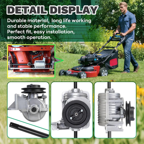 Detail display of upgraded transmission fits Toro Timemaster 30 inch mowers, showcasing parts for models 20199 to 21200.