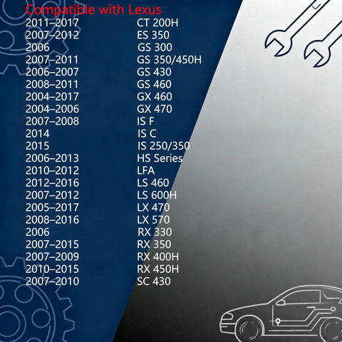 Compatible vehicle list for Premium Heavy Duty TPMS Tire Pressure Sensor For Toyota Camry Corolla Highlander 315Mhz.