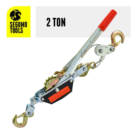 2 Ton Heavy Duty Come Along Puller With 3 Hooks Dual Gear Power Ratchet Steel Cable Winch Hand Operated for lifting and dragging