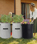 Potato Grow Bags With Flap 10 Gallon 4 Pack Planter Pots With Handles And Harvest Window For Potatoes Tomatoes And Vegetables