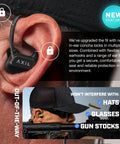 Close-up of GS Extreme 3.0 Shooting Ear Protection Earbuds With SonicShieldX Noise Cancellation and 5x Hearing Boost in ear.