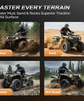 Set Of 4 All Terrain ATV UTV Tires 25x8-12 Front And 25x10-12 Rear Tubeless 6 Ply in mud, sand, rocks, wet roads