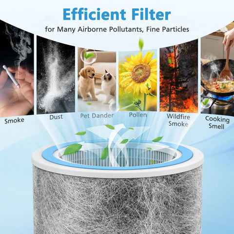 Replacement Filter For Shark Vacuum Cleaners 99.97 Percent Particle Capture Two Pack showing pollutants it captures.