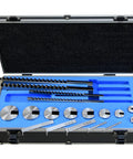 No 10 HSS Keyway Broach Set For Precision Shaft Keyways, 18-Piece B And C Styles, 0.5 To 1.5 Inch Diameter Range, Includes Four Broaches 0.125, 0.1875, 0.25, 0.375 Inch And Collared Bushings From 0.5 To 0.875 Inch, Vendor 404-9620 in case