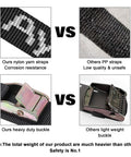 Comparison of Cam Buckle Tie Down Straps 8Ft 1250Lbs Break Strength 4 Pack, showcasing nylon straps vs. PP straps and heavy-duty vs. light buckles.
