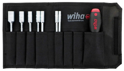 Drive-Loc VI Pro-Grade Nut Driver Set with Interchangeable Blades in durable pouch, 8-piece cushioned grip and adjustable blades.