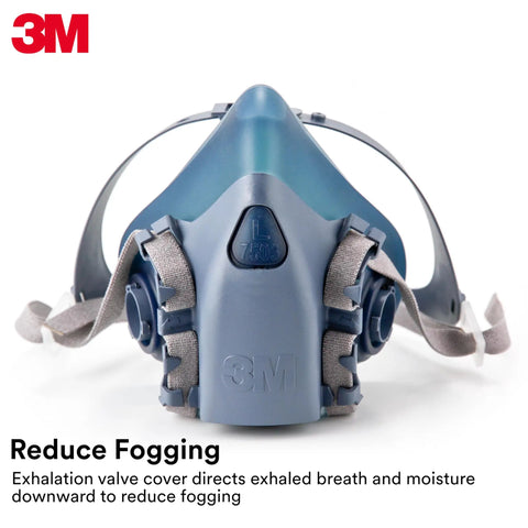 Your Go To Reusable Half Facepiece Respirator 7502 With NIOSH Approval, Cool Flow Valve, Integrated Dropdown Suspension, Bayonet Connections, Dual Airline Supplied Air Compatible, For Chemical Handling And Painting