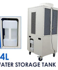 Heavy-Duty Industrial Spot Cooler With Rollin' Brake Wheels, Top-Shelf Commercial Air Conditioner For Warehouses And Factories, 20400 Btu, 220 Volt, Moves Anywhere, Shop Ready Cooling Beast water storage tank.