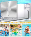 8x8 Inch Pool Water Return Repair Kit for Above Ground Pools with hardware, wall repair panel kit, and rust resistant fitting