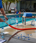 10 Pack 1-1/2 Inch Beefy Stainless Steel Hose Clamps in use for pool backwash, adjustable worm gear clamps on PVC tubing