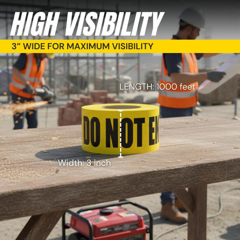 Caution Do Not Enter Tape 3 Inch By 1000 Feet Bright Yellow Bold Black Warning Strip For Gritty Road Work And Construction Site Barricades That Truly Kicks Ass And Delivers Every Single Time