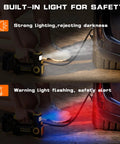 Slick Cordless Tire Inflator Compatible With DeWalt 20V Battery Portable Air Compressor showing built-in strong and warning lights.