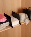 Black Acrylic Shelf Dividers Eight Pack for Closets and Shelves Keep Your Stuff Sorted and Neat with hats and bags