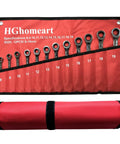 Spanner Set With Ratchet Wrenches Chrome Steel Fixed Head Wrenches Universal Sockets Grip Friendly Hand Tools Kit 12 Piece