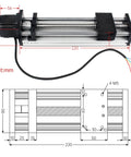 Rock-Solid Precision CNC Linear Stage Actuator With Double Optical Axis Rail And 1204 Ball Screw, 100mm Effective Stroke, diagram.