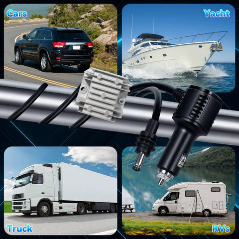 Heavy Duty Car Power Adapter For Satellite Routers Delivers Rock Solid 30V Output Smooth 105W Charging Fits 12V And 24V Vehicles with cable connections.