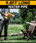 Person using Cordless Portable Washer With Brushless Motor Compatible With DeWalt 20V Max Battery, Handheld Cleaning Tool outdoors.