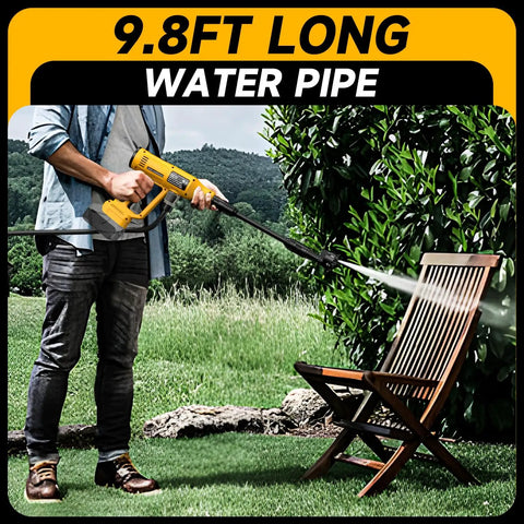 Person using Cordless Portable Washer With Brushless Motor Compatible With DeWalt 20V Max Battery, Handheld Cleaning Tool outdoors.