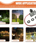 2 Pack Dusk To Dawn Photocell Light Sensor Switch application in outdoor lighting, including garden, park, and street setups.