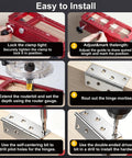 Unlock The Ultimate DIY Cheat Code With This Rock Solid Door Hinge Jig And Lock Installation Kit Featuring Precision Aluminum Templates and adjustable guides in use.