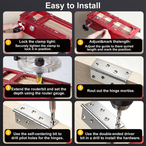 Unlock The Ultimate DIY Cheat Code With This Rock Solid Door Hinge Jig And Lock Installation Kit Featuring Precision Aluminum Templates and adjustable guides in use.