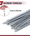 Close-up of 38 Piece 12G Bicycle Spokes Set 135mm Carbon Steel Galvanized Silver Tone with screw thread and nipple operation