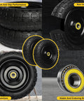 13 Inch Flat Free Tire Set 4.00-6 With Puncture Resistant Polyurethane Foam And 5/8 Inch Bearings 2.17 Inch Offset Hub