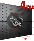 Heavy Duty Metal Pegboard Panels Four Pack With Fifty Hooks For Garage Workshop Office Or Craft Room Rust Resistant Steel Wall Organizer 16 By 12 Inches Tough As Nails Tool Storage For Workbench And More