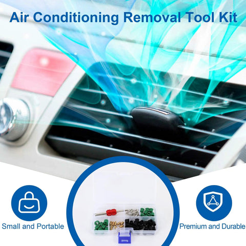 All In One HVAC Hose Gasket Kit For Air Conditioning Repairs 71 Piece Seal Set with tool kit in a white case