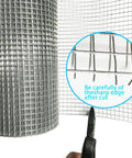 Image of Premium Galvanized Hardware Cloth 1/4 Inch 23 Gauge Welded Steel Mesh Roll with scissors, showcasing its sturdy construction.