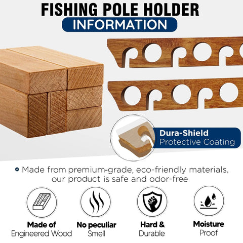 11 Rod Fishing Rod Storage Rack For Wall Or Ceiling Mount Vertical Or Horizontal Holder With Eleven Rod Capacity details.