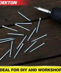 55 Piece 4.0 X 50mm Twin Thread Pozi Countersunk Wood Screws Bright Zinc Plated for DIY Woodworking on wooden background