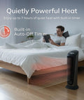 1500W Ceramic Tower Space Heater With Remote, Thermostat, Timer And Wide Oscillation, Fast Even Heat For Small To Medium Rooms