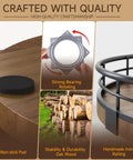 Pro Grade 12 Inch Farmhouse Solid Wood Lazy Susan Rotating Turntable Kitchen Pantry Organizer showcasing non-skid pad and strong bearing.