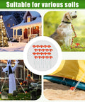 Heavy Duty 20 Pack Screw In Tent Stakes 8 Inch Ground Anchors With Hex Head Driver securing tents, a dog leash, decor.