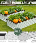 Galvanized Metal Raised Garden Bed Kit 2 Pack 6x3x1 Ft Open Bottom Planter Box for Vegetables Herbs and Flowers Outdoor Use